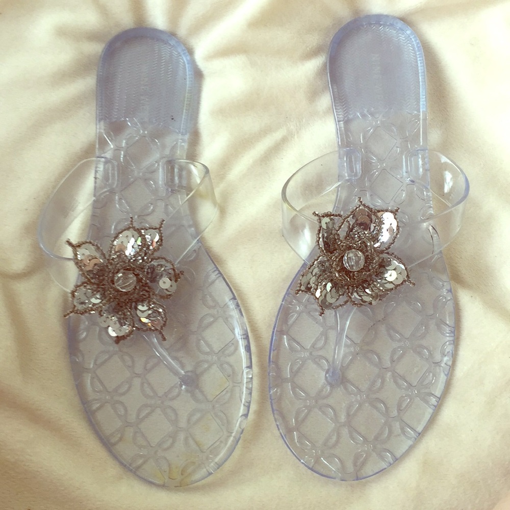 Clear Jelly Nine West Flip Flop Sandals 11M